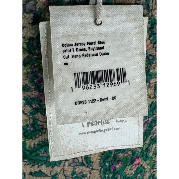Magnolia Pearl Floral Maxi Dress Relaxed Cotton Jersey Block Print One Size NWT - Picture 14 of 15